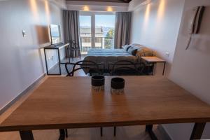 Portales de la Patagonia Apartments客房内的一张或多张床位
