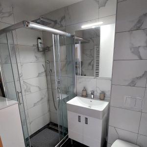 Koupelna v ubytování Apartman Kolar