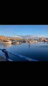 a view of a harbor with boats in the water at Challoner House - sleeps 5 in Hartlepool