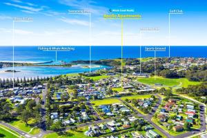 an aerial view of a parking lot next to the ocean at Apollo Unit 25 Ground Floor in Narooma