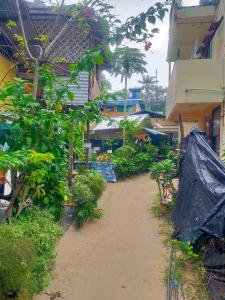 a dirt alley with trees and plants and buildings at OYO 931 Moreno's Place in Boracay