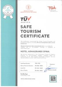 Un certificat, premiu, logo sau alt document afișat la Armagrandi Spina Hotel-Special Category