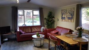 a living room with a couch and a table at Vakantiehuis Diever in Diever