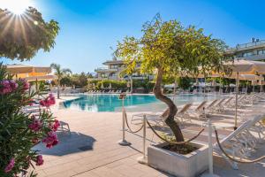 坎波菲利斯·迪·羅切的住宿－The Signature Level at Grand Palladium Sicilia Resort & Spa，游泳池旁的盆景树