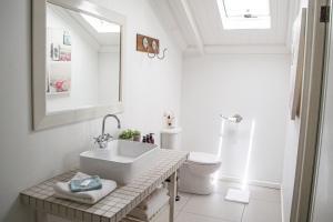 een badkamer met een wastafel en een toilet bij Madeliefie Guest Accommodation in Paarl
