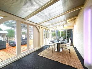 Un patio sau altă zonă în aer liber la Meer-Lust-Sylt sea cottage lodge