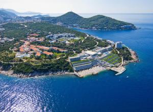 an aerial view of an island in the water at Apartments Zore Dubrovnik in Dubrovnik