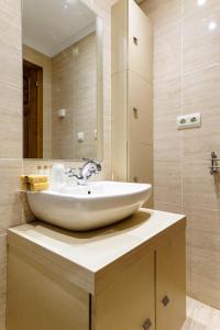 La salle de bains est pourvue d'un lavabo et d'un miroir. dans l'établissement Apartamento Otoño 2 - Apartamentos Nature, à Cangas del Narcea