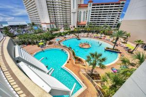 an overhead view of a swimming pool at a resort at Laketown Wharf Resort 416 By Aneliya in Panama City Beach