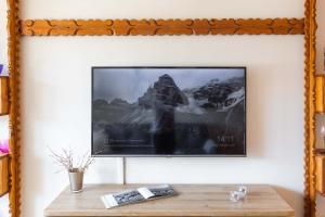 Televízia a/alebo spoločenská miestnosť v ubytovaní Apartament Cztery Tulipany Zakopane