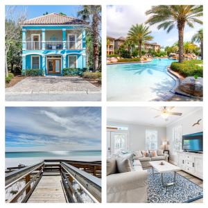 a collage of four pictures of a house at Destin'd To Be Here in Destin