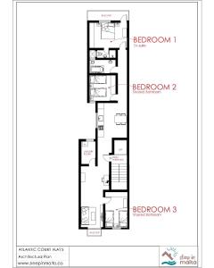 Půdorys ubytování F5 Room 1, Private Double room with private bathroom and balcony in shared Flat