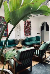 Posezení v ubytování Riad Ksar Saad & Spa