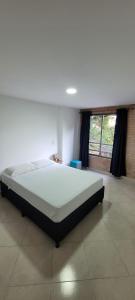 1 dormitorio con 1 cama grande en una habitación en MEDELLÍN SURAMERICANA APARTAMENTO 3, en Medellín