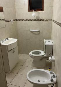 a bathroom with a toilet and a sink at Hui-na in Ushuaia