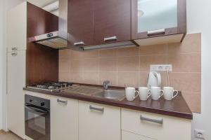 Kuchyň nebo kuchyňský kout v ubytování Apartments Mira