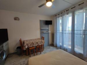 Televízia a/alebo spoločenská miestnosť v ubytovaní Charmant Mini Studio avec Loggia, Proche Parc Charles de Gaulle à Balaruc-les-Bains - FR-1-571-54