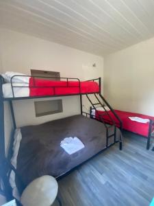 Tempat tidur susun dalam kamar di Apart Pasanauri - Aпартамент Пасанаури рядом с Гарден отель