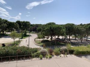 a view of a park with trees and a street at T1 Classé 3 Étoiles avec Animaux Admis et Climatisation - FR-1-571-49 in Balaruc-les-Bains