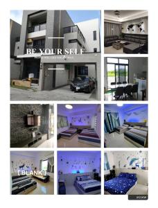 a collage of different pictures of a house at 晨光夜色 in Magong