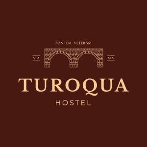 logotipo de un hotel con puente de ladrillo en Turoqua Hostel en Pontevedra