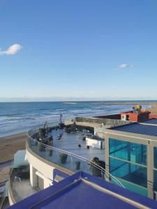 a view of the beach from the roof of a building at mehdiya plage in Kenitra