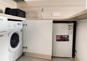 Kuchyň nebo kuchyňský kout v ubytování Apart-hotel Ye,s Astana