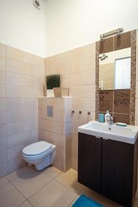 een badkamer met een toilet en een wastafel bij Király88 Apartment in Boedapest