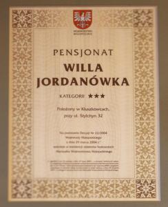 Willa Jordanówka的证书、奖牌、标识或其他文件