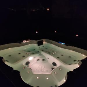 a bath tub with a face in the middle at La Remise de Guytou et Spa in Cheval-Blanc