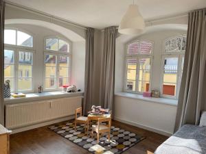 Postel nebo postele na pokoji v ubytování Bergblick Apartment Sächsische Schweiz