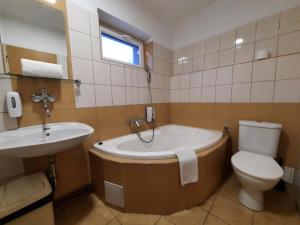 Koupelna v ubytování Hotel Boršičanka