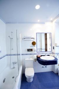 a bathroom with a toilet and a sink and a shower at Imperion in Cangas de Onís