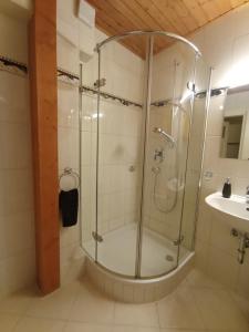 a bathroom with a shower and a sink at Obergeschoss - Katharina von Berg in Rottweil +38 photos