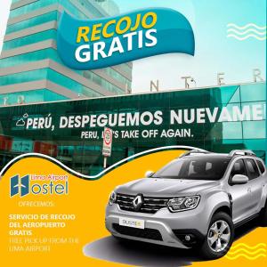 a flyer for a car dealership with a car at Lima Airport Hostel with FREE AIRPORT PICK UP in Lima