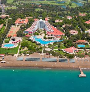an aerial view of a resort on the beach at Green Max Hotel in Belek