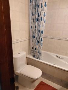 アルカラ・デ・ロス・ガスレスにあるCasa Vistaのバスルーム(トイレ、バスタブ付)
