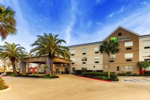 ケナーにあるHoliday Inn Express Kenner - New Orleans Airport by IHGの建物の前にヤシの木があるホテル