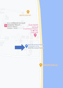 a map showing the location of a synagogue at Baan Boonsang Pranburi บ้านบุญสร้าง ปราณ in Ban Nong Ban Kao