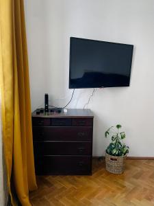 Televízia a/alebo spoločenská miestnosť v ubytovaní Apartmány u Arény Ostrava
