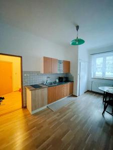 Kuchyňa alebo kuchynka v ubytovaní Apartmány u Arény Ostrava