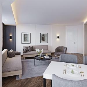 a living room with a couch and a table at Silivri Park Hotel in Silivri
