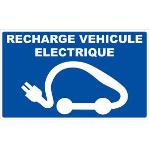 ein Schild, auf dem das Fahrzeug elektrolytisch aufgeladen wird in der Unterkunft La Metairie-du-Vauhariot - Lodge ou Chambre - Piscine Chauffée - Vue Mer et Mont Saint Michel - GR34 - Résidence Hôtelière in Cancale