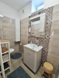 Kúpeľňa v ubytovaní Andrea Apartman Miskolc belvárosában