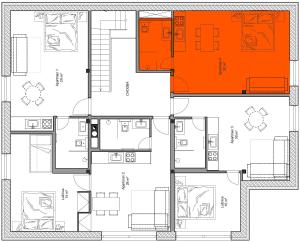 Plán poschodí v ubytovaní Apartmány Hacienda Boží Dar