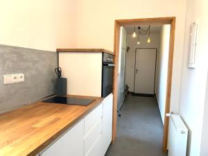 Kuchyň nebo kuchyňský kout v ubytování Apartmány Horní Blatná