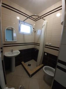 a bathroom with a toilet and a sink at AS Apartments in Ulcinj