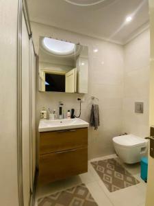 bagno con lavandino e servizi igienici di Private Room in Istanbul #79 a Istanbul