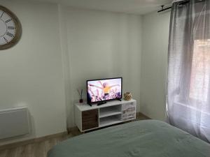 Televízia a/alebo spoločenská miestnosť v ubytovaní Le Sapeur