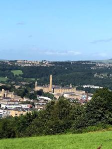 a view of a city from the top of a hill at Private apartment in Wrose, Shipley, Bradford in Shipley